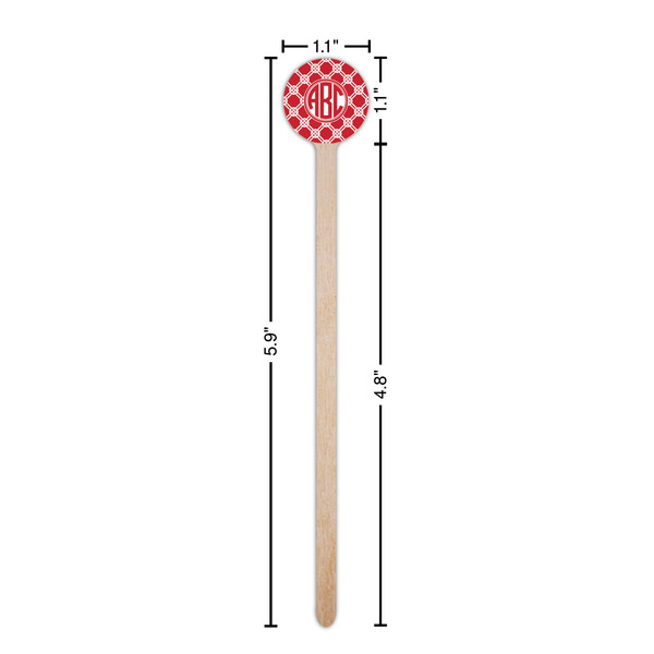 Celtic Knot Wooden 6" Stir Stick - Round - Dimensions