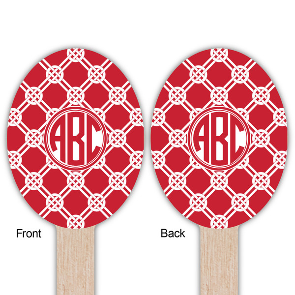 Celtic Knot Wooden Food Pick - Oval - Double Sided - Front & Back