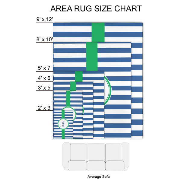 Stripes 2'x3' Indoor Area Rugs - Size Chart