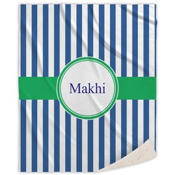 Stripes Sherpa Throw Blanket (Personalized)