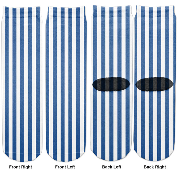 Stripes Adult Crew Socks - Double Pair - Front and Back - Apvl