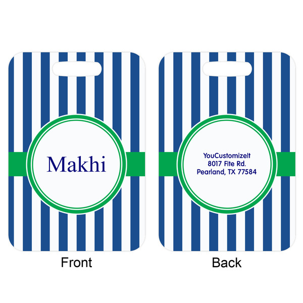 Stripes Aluminum Luggage Tag (Front + Back)