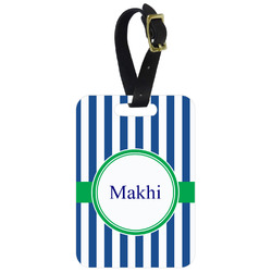 Stripes Metal Luggage Tag w/ Name or Text