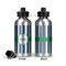 Stripes Aluminum Water Bottle - Front and Back