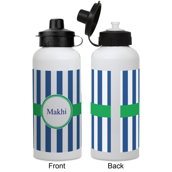Stripes Aluminum Water Bottle - White APPROVAL