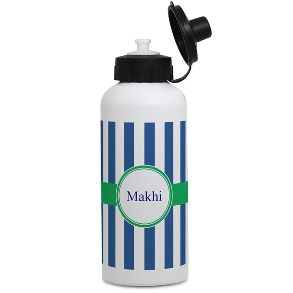 Custom Stripes Water Bottles - Aluminum - 20 oz - White (Personalized)