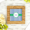 Stripes Bamboo Trivet with 6" Tile - LIFESTYLE