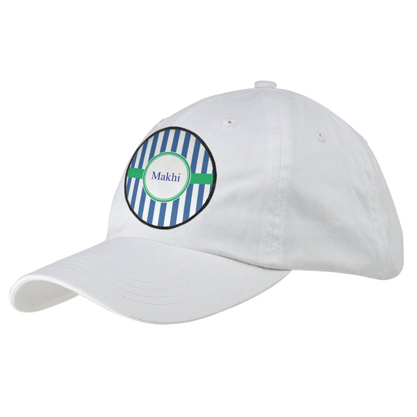 Custom Stripes Baseball Cap - White (Personalized)