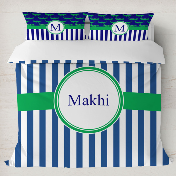 Custom Stripes Duvet Cover Set - King (Personalized)