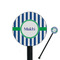 Stripes 5.5" Round Plastic Stir Sticks - Black - Single Sided (Personalized)