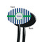 Stripes Black Plastic 7" Stir Stick - Single Sided - Oval - Front & Back