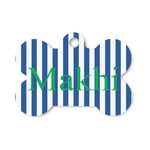 Stripes Bone Shaped Dog ID Tag - Small (Personalized)