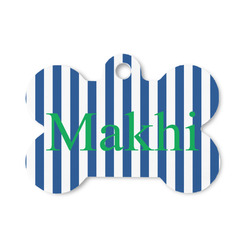 Stripes Bone Shaped Dog ID Tag - Small (Personalized)