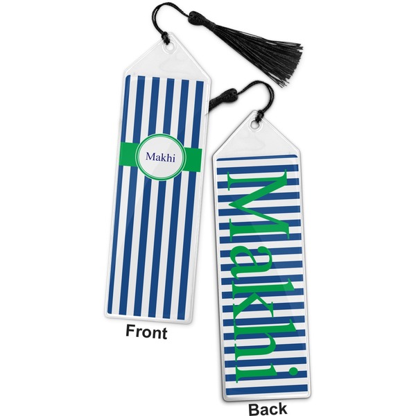 Stripes Bookmark with tassel - Front and Back
