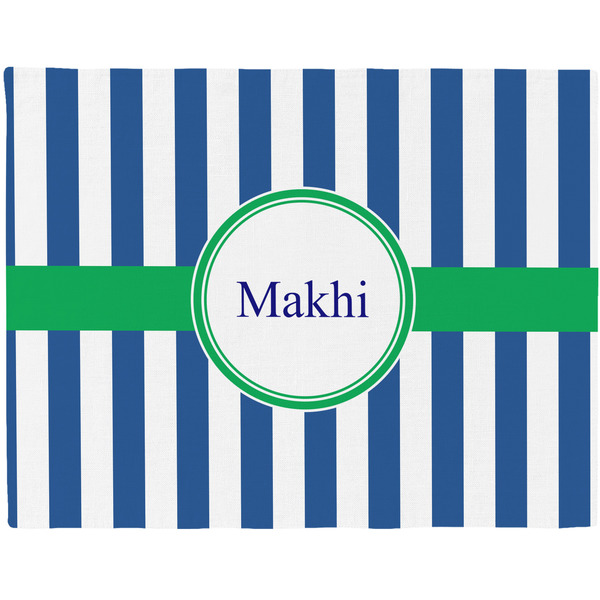 Custom Stripes Woven Fabric Placemat - Twill w/ Name or Text