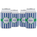 Stripes Can Cooler (12 oz) - Set of 4 w/ Name or Text