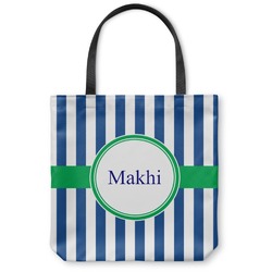 Stripes Canvas Tote Bag - Small - 13"x13" (Personalized)