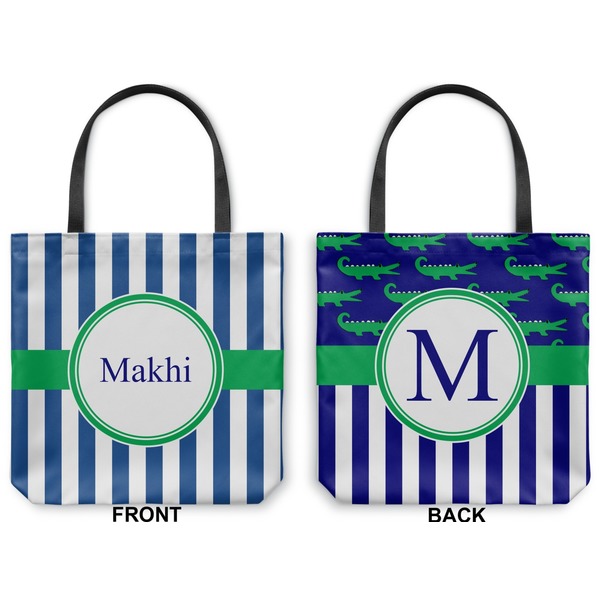 Stripes Canvas Tote - Front and Back