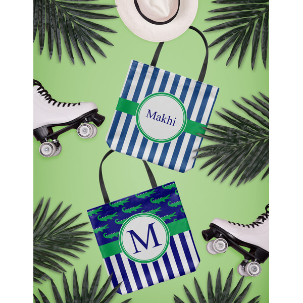 Stripes Canvas Tote Lifestyle Front and Back