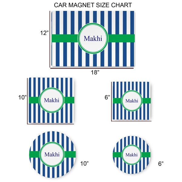 Stripes Car Magnets - SIZE CHART