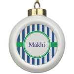Stripes Ceramic Ball Ornament (Personalized)