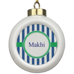 Stripes Ceramic Ball Ornament (Personalized)
