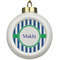 Stripes Ceramic Ball Ornament (Personalized)
