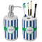 Stripes Ceramic Bathroom Accessories Set (Personalized)
