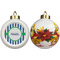 Stripes Ceramic Christmas Ornament - Poinsettias (APPROVAL)