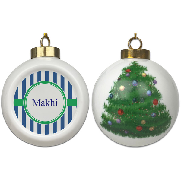 Stripes Ceramic Christmas Ornament - X-Mas Tree (APPROVAL)