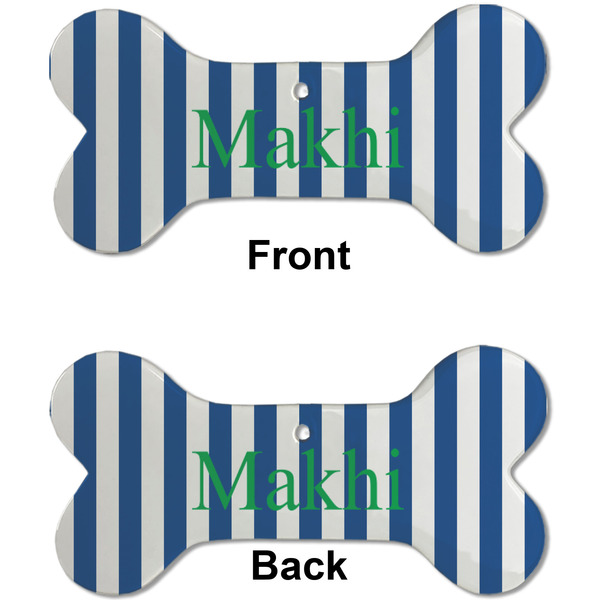 Stripes Ceramic Flat Ornament - Bone Front & Back (APPROVAL)