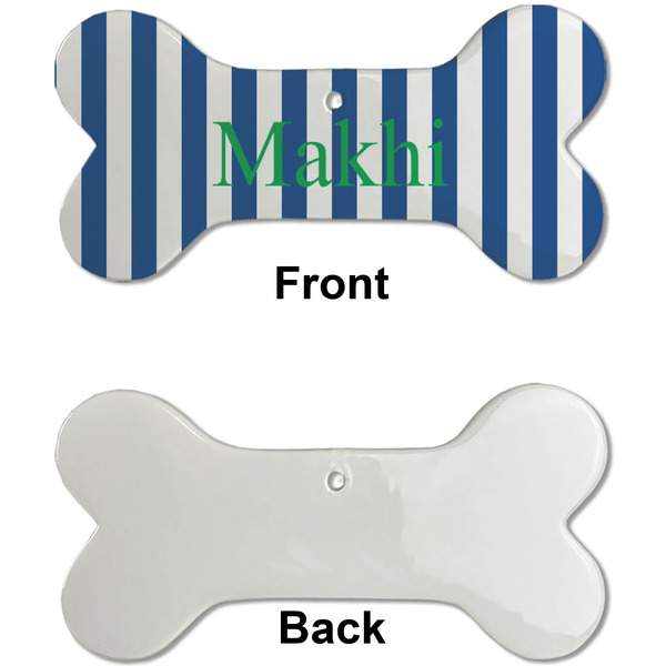 Stripes Ceramic Flat Ornament - Bone Front & Back Single Print (APPROVAL)