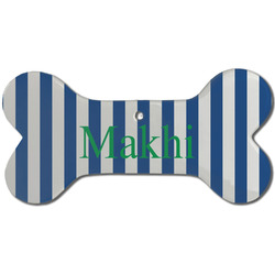 Stripes Ceramic Dog Ornament - Front w/ Name or Text