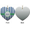 Stripes Ceramic Flat Ornament - Heart Front & Back (APPROVAL)