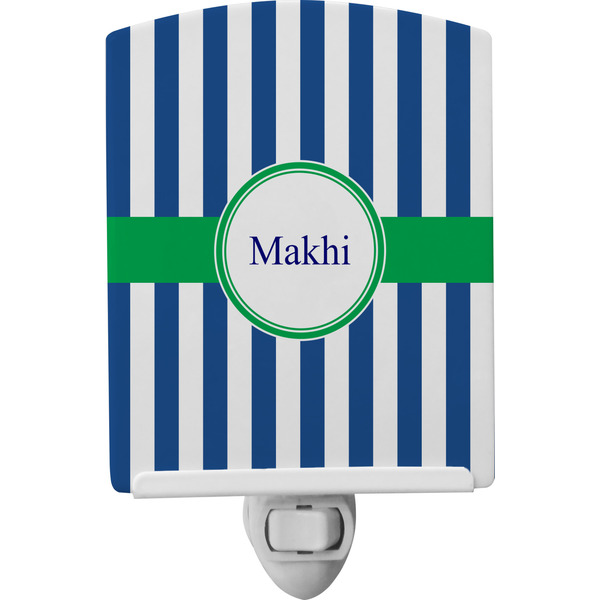 Custom Stripes Ceramic Night Light w/ Name or Text