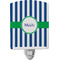 Stripes Ceramic Night Light w/ Name or Text