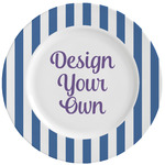 Stripes Ceramic Dinner Plates (Set of 4) (Personalized)