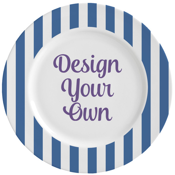 Custom Stripes Ceramic Dinner Plates (Set of 4) (Personalized)