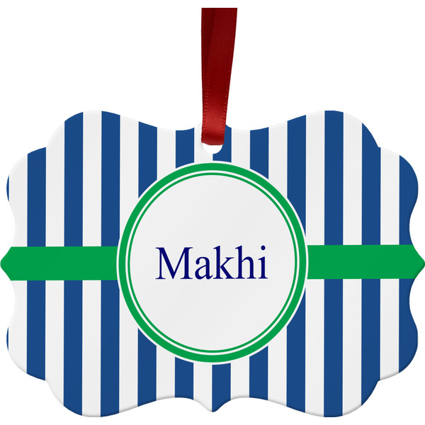 Stripes Christmas Ornament (Front View)