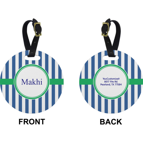 Stripes Circle Luggage Tag (Front + Back)