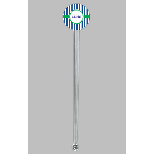 Stripes Clear Plastic 7" Stir Stick - Round - Single Stick
