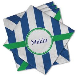 Stripes Cloth Cocktail Napkins - Set of 4 w/ Name or Text