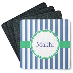 Stripes Square Rubber Backed Coasters - Set of 4 (Personalized)