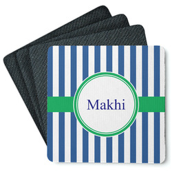 Stripes Square Rubber Backed Coasters - Set of 4 (Personalized)