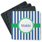 Stripes Square Rubber Backed Coasters - Set of 4 (Personalized)