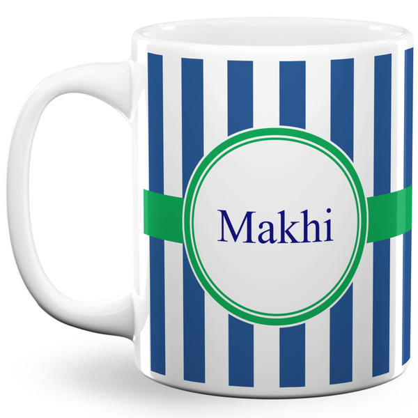 Custom Stripes 11 Oz Coffee Mug - White (Personalized)