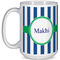 Stripes 15 Oz Coffee Mug - White (Personalized)