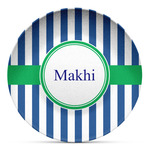 Stripes Microwave Safe Plastic Plate - Composite Polymer (Personalized)
