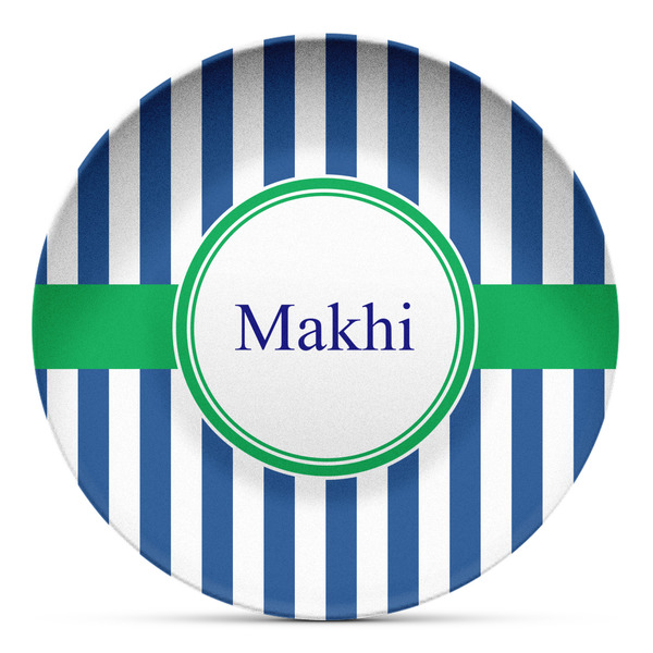 Custom Stripes Microwave Safe Plastic Plate - Composite Polymer (Personalized)