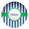 Stripes Microwave Safe Plastic Plate - Composite Polymer (Personalized)